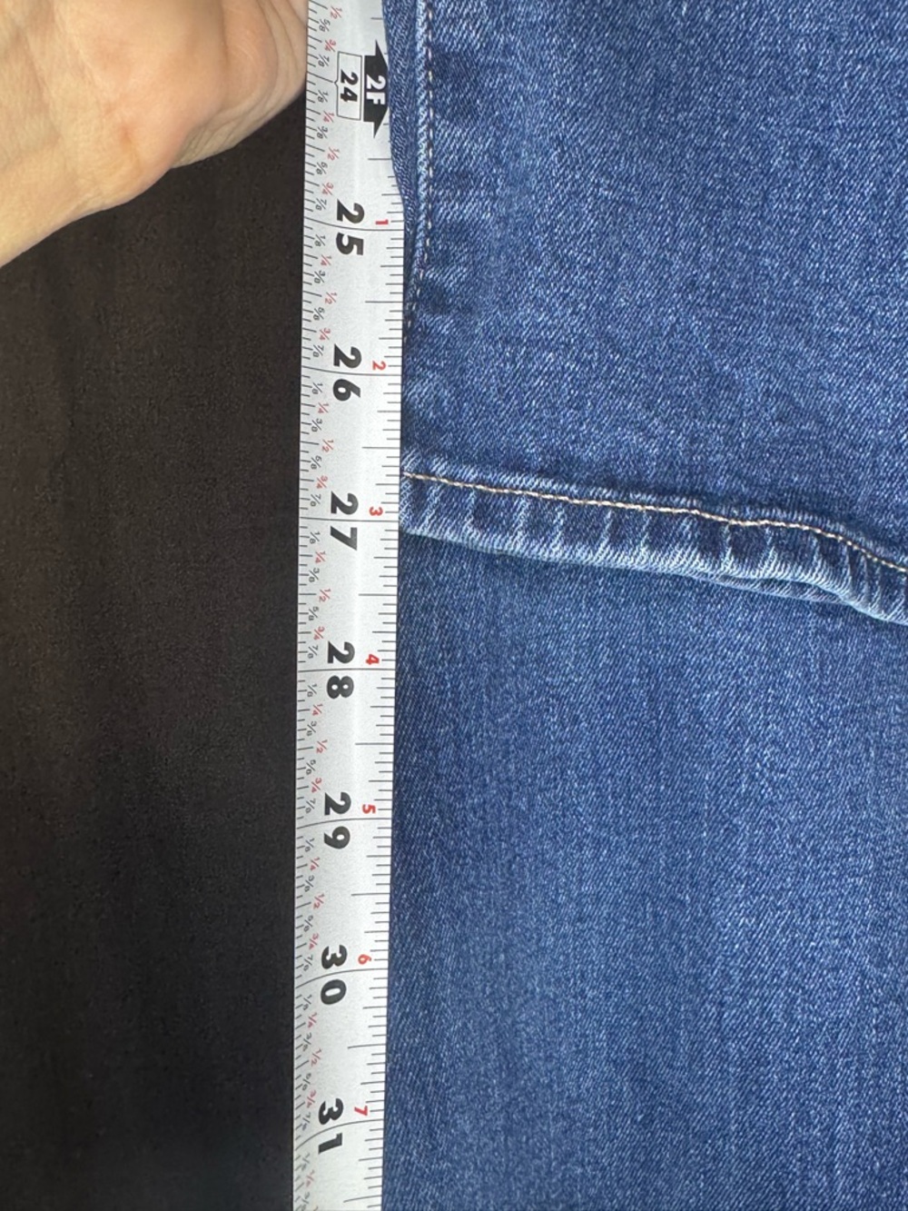 GAP Girlfriend Jeans 12/31 Straight Relaxed Fit Mid Rise Blue Denim Stretch - Picture 8 of 8